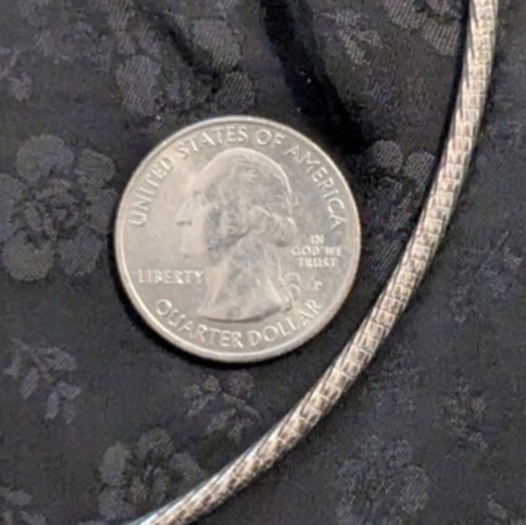 Sparkly Solid Sterling Silver Snake Chain Necklace Milor Italy - Picture 8 of 8